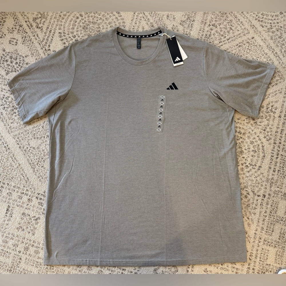 NWT Adidas Short Sleeve Tee Sz 3XLT Heather Gray - Picture 3 of 7